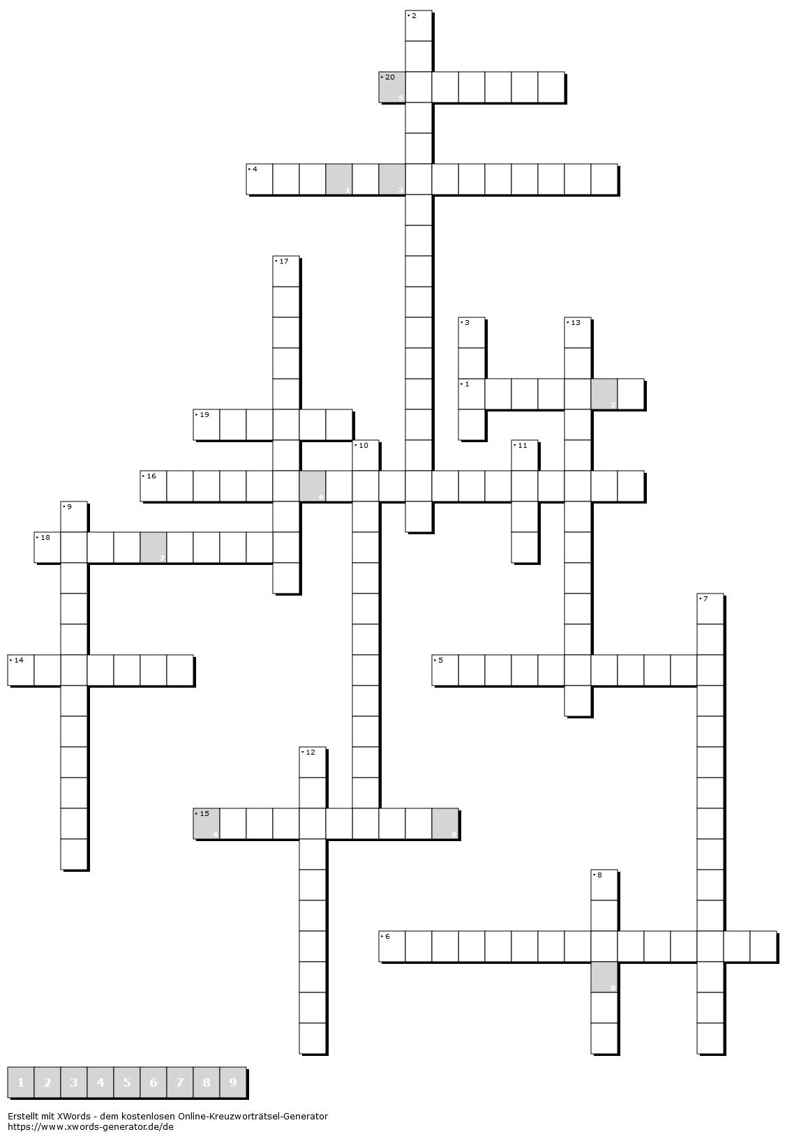 Kreuzwortratsel St. Martin